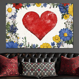 Floral Heart Harmony - NicheCanvas