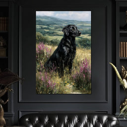 Black Labrador Meadow Sentinel - NicheCanvas