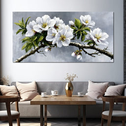Soft Petals On Silver Morning - NicheCanvas