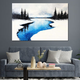 Winter Tranquility by the Lake - NicheCanvas