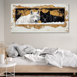 Wolves in Snow - NicheCanvas