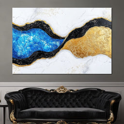 Radiant Rift of Golden Waves - NicheCanvas