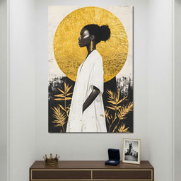 Golden Halo Afrocentric Poise - NicheCanvas