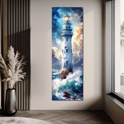 Lighthouse Beacon at Sea - NicheCanvas