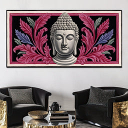 Peaceful Buddha Floral Tranquil Zen - NicheCanvas