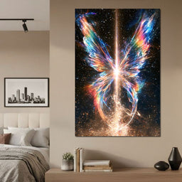 Radiant Genesis of Cosmic Wings - NicheCanvas
