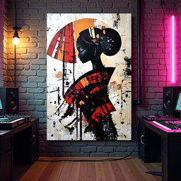 Silhouette Harmony in Amber Tones - NicheCanvas