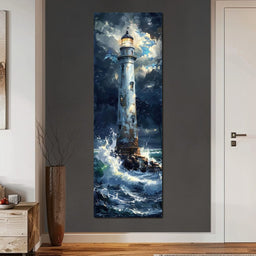 Lighthouse of Stormy Shores - NicheCanvas