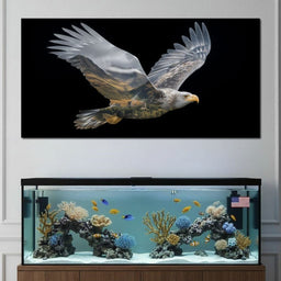 Highland Eagle Double Exposure - NicheCanvas