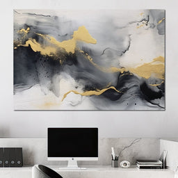 Golden Cascade Through Smoke - NicheCanvas