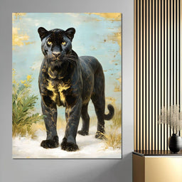Golden Eye Panther Stately Stance - NicheCanvas