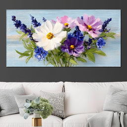 Oil Bouquet Pastel Meadow Flowers - NicheCanvas