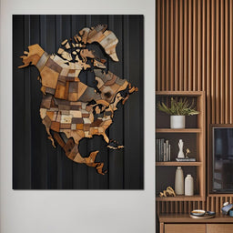 North America & Canada Wooden Art - Johanjjf - NicheCanvas