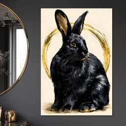 Gilded Hare Watching The Horizon - NicheCanvas