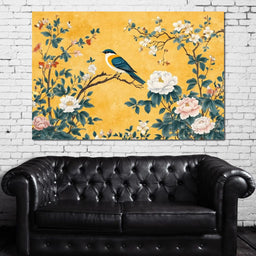 Songbird on Blossoming Branches - NicheCanvas