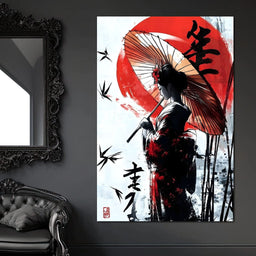 Geisha Elegance Sunlit Shadows - NicheCanvas