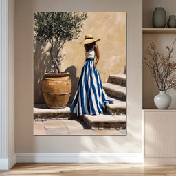 Sun Hat Lady By Olive Tree - NicheCanvas