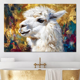 Golden Llama Portrait Glow - Neal Hackett - NicheCanvas