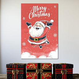 Joyful Santa Snowfall Holiday - NicheCanvas