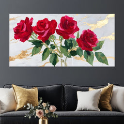 Rose Quartet Gold Marble Glow - NicheCanvas