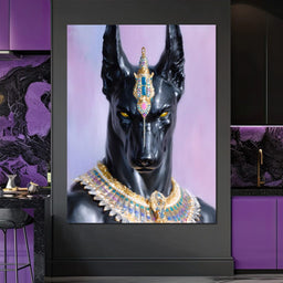 Golden Jackal Pharaoh Guardian - NicheCanvas