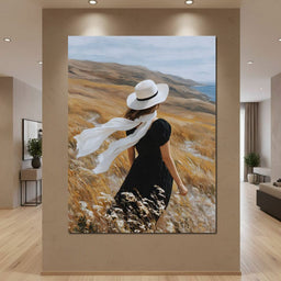 Wind Swept Hillside Muse - NicheCanvas