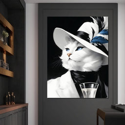 Sophisticated Feline Reverie - NicheCanvas