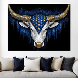 Galactic Constellation Bull - NicheCanvas