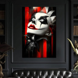 Gothic Harlequin Red Kiss - NicheCanvas