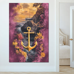 Golden Anchor Coastal Voyage - NicheCanvas