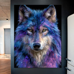 Galactic Wolf Night Watcher - NicheCanvas