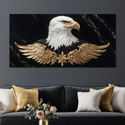 Golden Eagle Majesty Marble - NicheCanvas