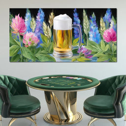 Floral Harmony with Golden Brew - NicheCanvas