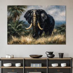 Majestic Elephant Safari Gold - NicheCanvas