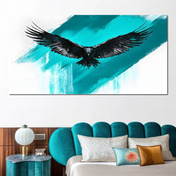 Majestic Raven Soaring Sky - NicheCanvas
