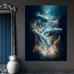 Melodic Tides of Dancing Whales - NicheCanvas