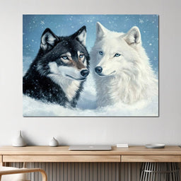Eternal Snowbound Wolves - NicheCanvas