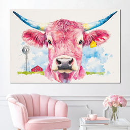 Meadows Pink Bull - NicheCanvas