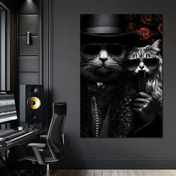 Feline Noir Elegance - NicheCanvas