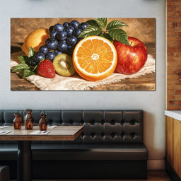 Harvest Bounty On Linen Tablecloth - NicheCanvas