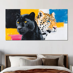 Dual Panther Leopard Portrait - NicheCanvas