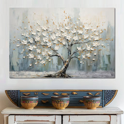 Petals of Alabaster Beauty - NicheCanvas