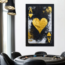 Gilded Ace of Hearts Noir - NicheCanvas