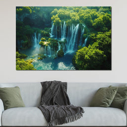 Emerald Cascade Symphony - NicheCanvas