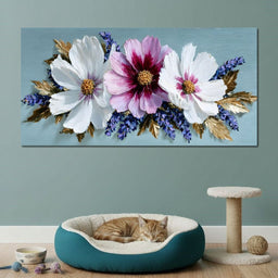 Impasto Floral Petals Bouquet - NicheCanvas