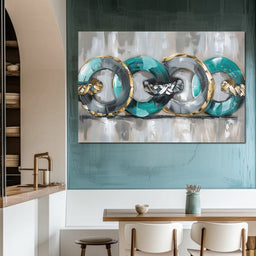 Aqua Rings of Serenity - NicheCanvas