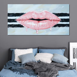 Pink Allure on Striped Horizon - NicheCanvas