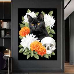 Nocturnal Feline Memento Bouquet - NicheCanvas