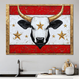 Golden Star Bull Uprising - NicheCanvas