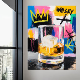 Whiskey Crown Pop Graffiti Scene - NicheCanvas